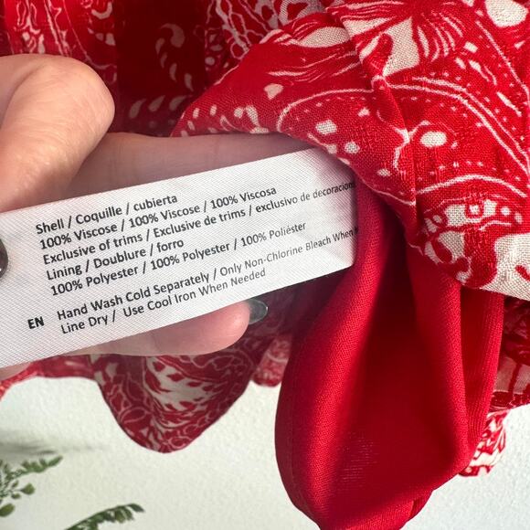 B.O.G Collective Paprika Red Paisley Mini Dress XS NWT Boho, Indie, Cottagecore - Picture 6 of 8